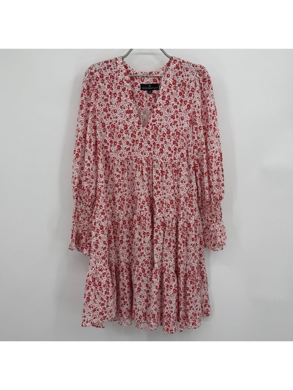 Pomander Place by Tuckernuck Women's Red Ditsy Floral Kenzo Dress size S Small